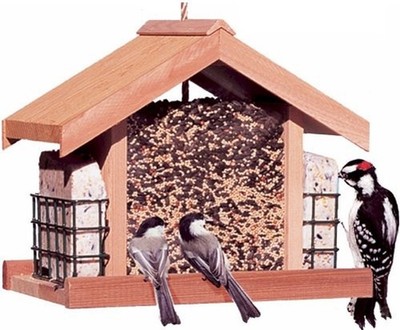 Perky-Pet Deluxe Chalet Cedar Feeder: Bird Buffet, 5.2 Lbs, Beige!
