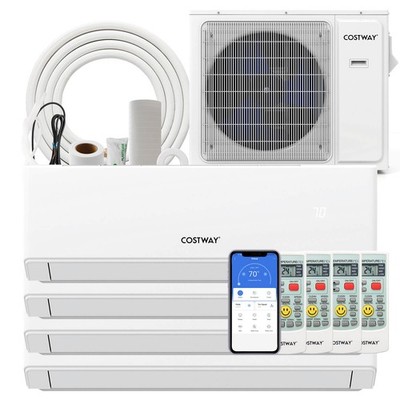 30000 BTU 4 Zone 7k BTU Mini Split Air Conditioner 23 SEER2 208-230V Wifi