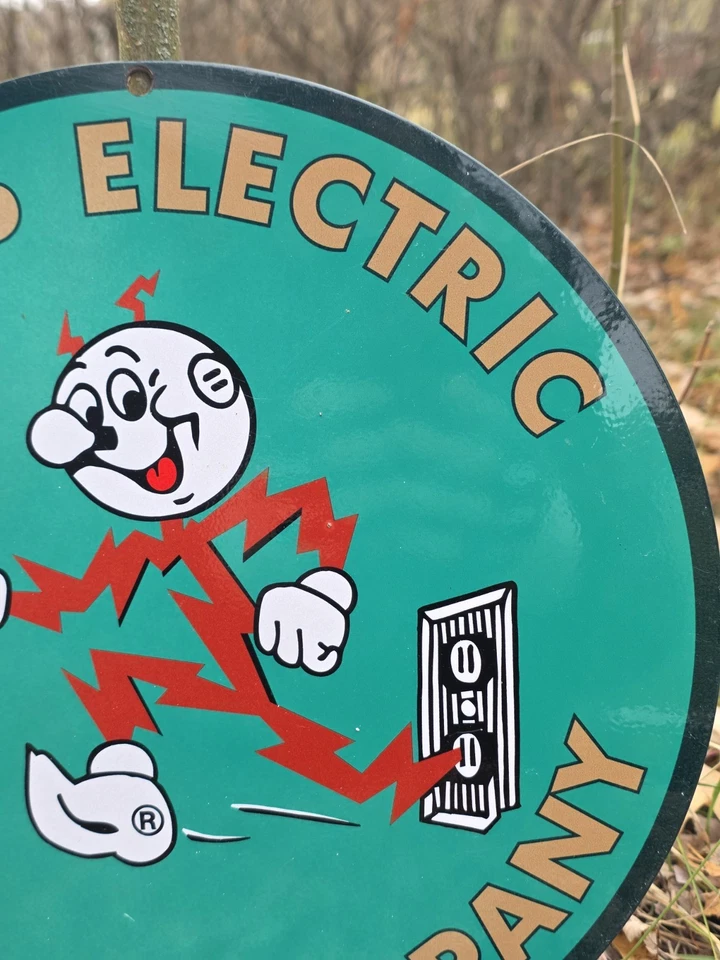 VINTAGE TEXAS ELECTRIC SERVICE COMPANY PORCELAIN SIGN 12" - Image 2 of 4