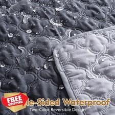 FunFurry Waterproof Dog Blanket Couch Cover 68x82 Inch Grey Reversible