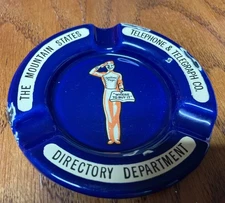 Vtg Mountain States TELEPHONE & TELEGRAPH Yellow Page Enamelware Ashtray