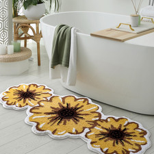 Moutina Yellow Daisy Bathroom Runner Rug 24X51 Inch Summer Soft And Absorbent
