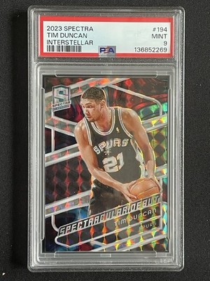 Tim Duncan 2023 Panini Spectra Spectacular Debut Interstellar /99 #194 PSA 9