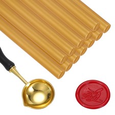 12 Pcs Wax Seal Sticks, Glue Gun Sealing Wax Sticks with Spoon, Gold