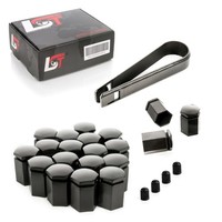 20X Felgen Radschrauben Kappen Sechskant 17Mm Schwarz Lang FüR VW Golf Jetta