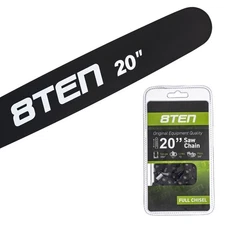 8TEN 20" Chainsaw Guide Bar & Chain .050 3/8 72DL for Husqvarna 372XP 591119472