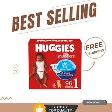 Size 1 Little Snugglers Baby Diapers, 96 Count - Gentle Absorb & Leak Protection 0.40 per diaper