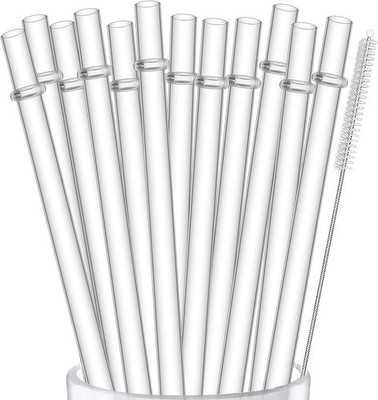 Reusable Hard Straws 12 Pack 10.5in Stanley Yeti Cleaning Brush