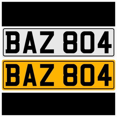 BAZ 804 DATELESS 3X3 PERSONAL PERSONALISED REG PRIVATE CAR NUMBER PLATE PLATES