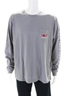 Vineyard Vines Womens Cotton Graphic Football Whale T-Shirt Gray Size L Ll19Ll