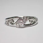 Art Deco Style Round Cut Lab Created Diamond 14K White Gold FN Engagement Ring