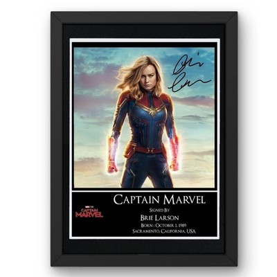 Avengers Captain Marvel Brie Larson signiert gerahmt ODER montiert Poster