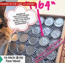 📦FREE SHIPPING ✴️15-PACK🪙Unsearched Bank Wrapped Kennedy💲Half Dollar Rolls