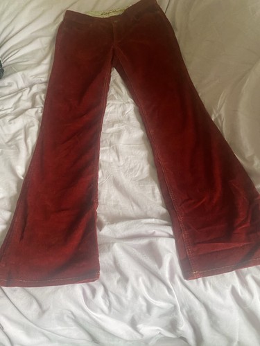 Eddie Bauer Vintage Women’s Red Corduroy Long Flared Trousers - Picture 2 of 5