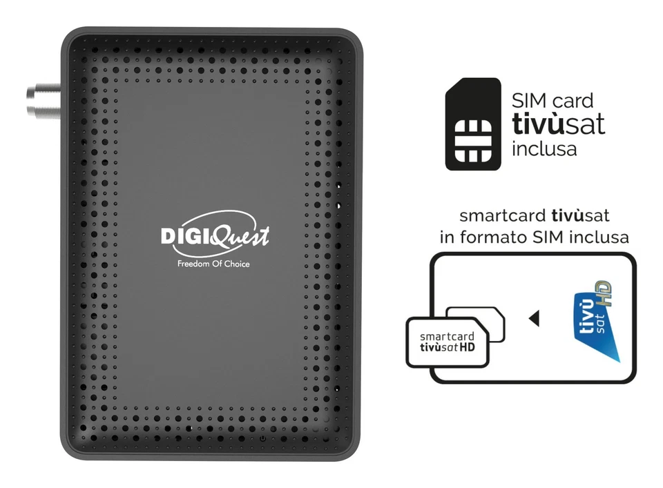 Digiquest Decoder TIVUSAT Microsat Retro Black RICD1248 DVB-S2 - Immagine 3 di 4