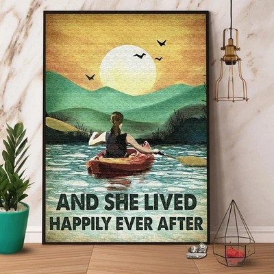 Sailing Sunset And She Lived Happily Ever After Paper Poster No Frame Matte C...
