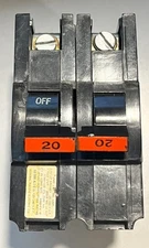 Federal Pacific FPE NA220 20 Amp 2 Pole Type NA Stab-Lok Circuit Breaker tested