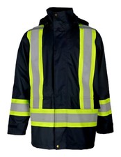 Forge FR Work Jacket Mens Insulated Rain FR WP Navy MFRRIJKT2