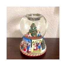 Partylite Christmas Vintage Snowglobe Tea Light Holder Musical