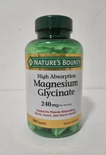 Nature's Bounty - High Absorption Magnesium Glycinate 240 mg, 180 Capsules