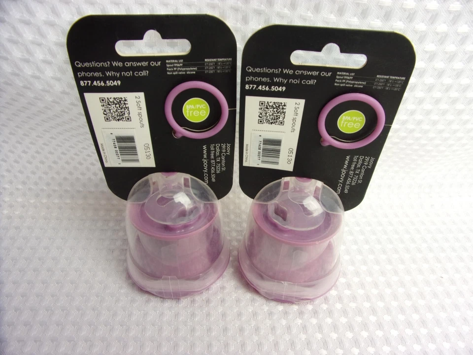 4 tapas Joovy Dood Sippy Cup - púrpura - caños suaves - 2 paquetes de 2 - nuevas Foto 2 de 4