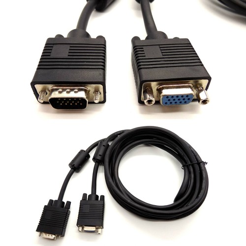 VGA EXTENSION Cable MALE TO FEMALE SVGA PC to Monitor Lead TRIPLE SHIELDED 15pin - Picture 9 of 17