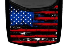 American Flag USA Distressed Grunge Truck Hood Wrap Vinyl Car Graphic Decal