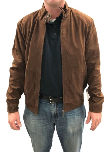 Ceralli Mens Suede Leather Jacket in Brown -Choice of Size S-XXXL - product listing photo