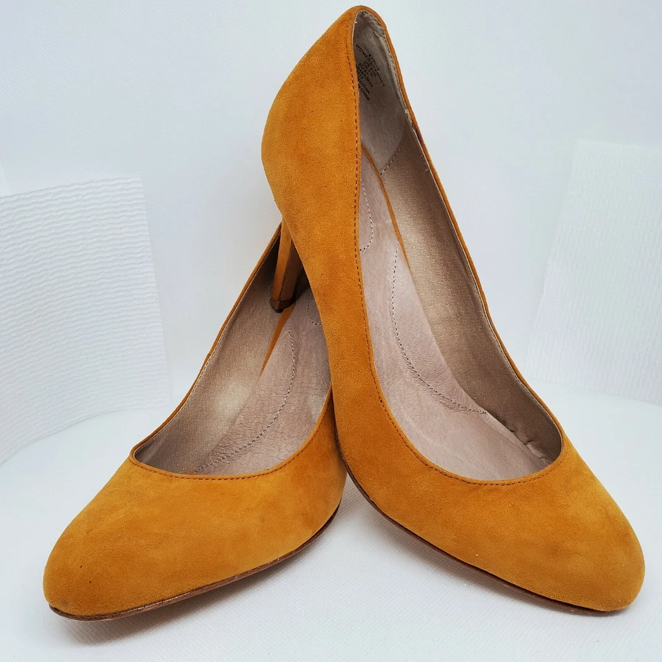 Sapatos femininos Lands End Ashby #420515 camurça macia salto alto laranja tamanho 9,5 B - Imagem 4 de 4