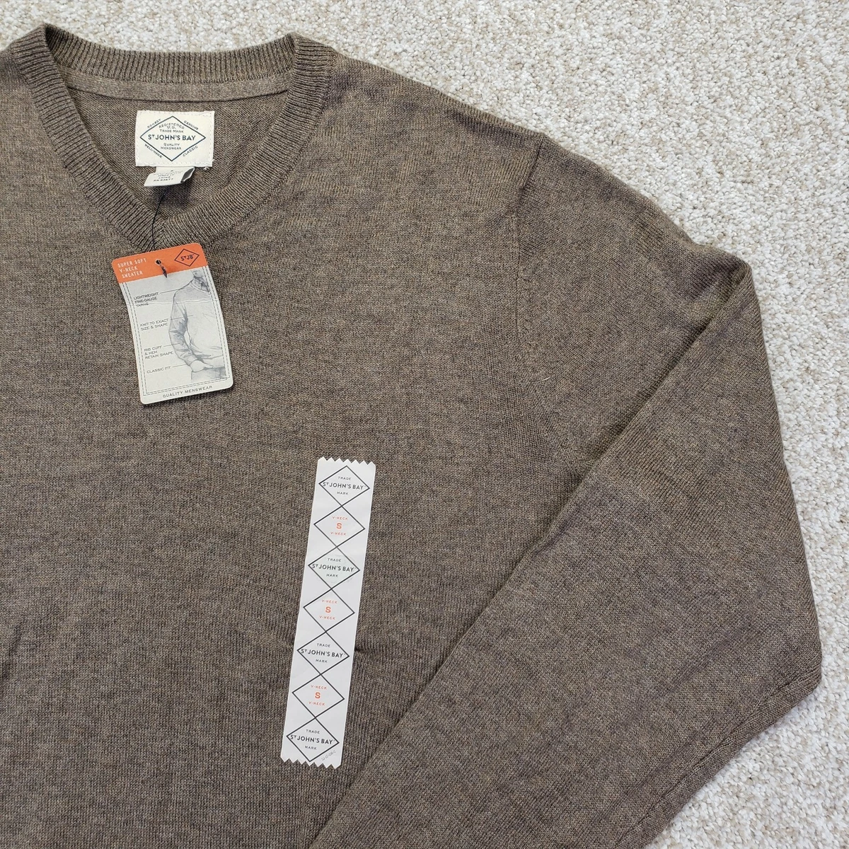 St john's bay v neck sweater mens clearance