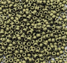 Vintage TOHO Japan Glass Seed Beads Matte Metallic Green 9.5 Grams 11/0 BB16-31a