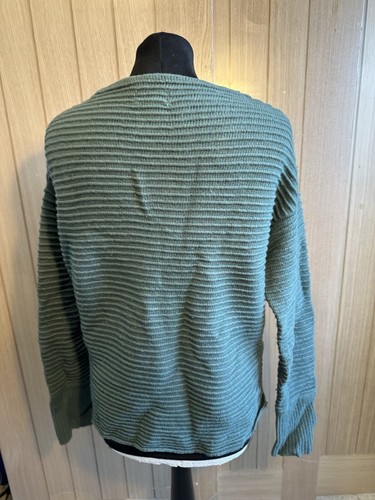 Ladies striped/ribbed Green JIGSAW long sleeve jumper SMALL - Picture 3 of 9