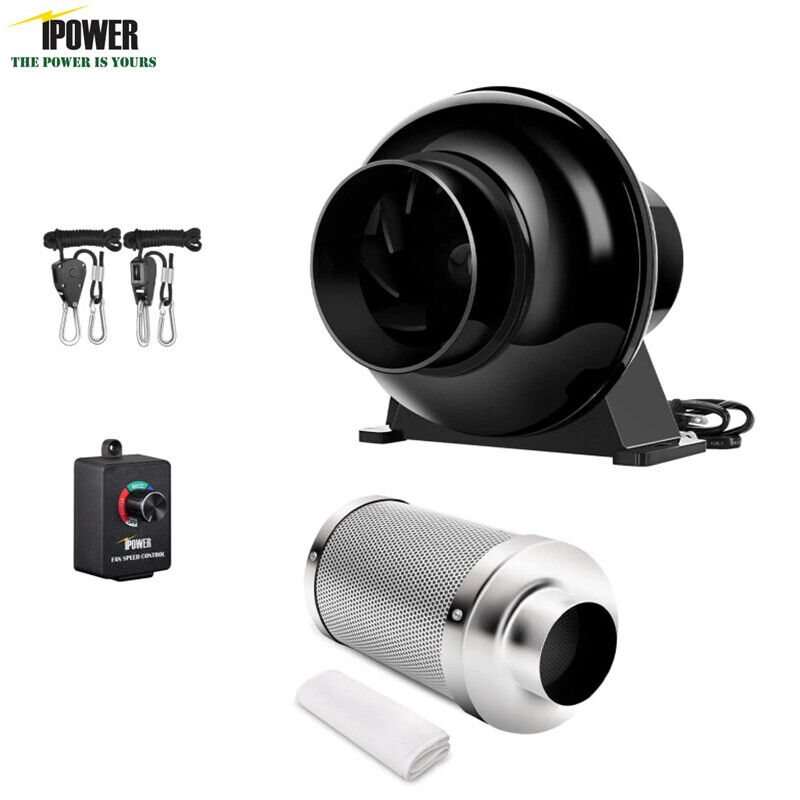 iPower 4 inch Inline Fan Circulation Vent Blower Combo w/Air Car