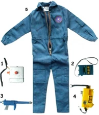 1965 MOON MCDARE 12" gilbert SPACE MAN figure - BOOTS SUIT LEG CAMERA COMPASS ns