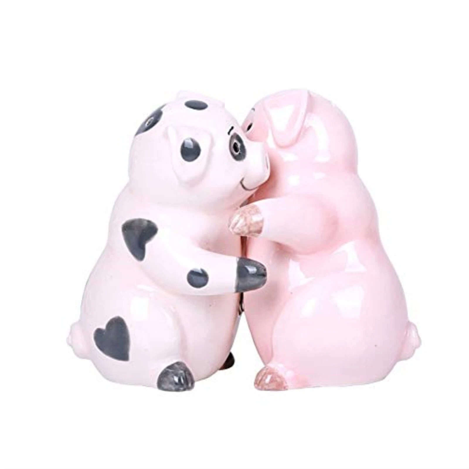Hugging Pigs Ceramic Magnetic Salt and Pepper Shaker Set