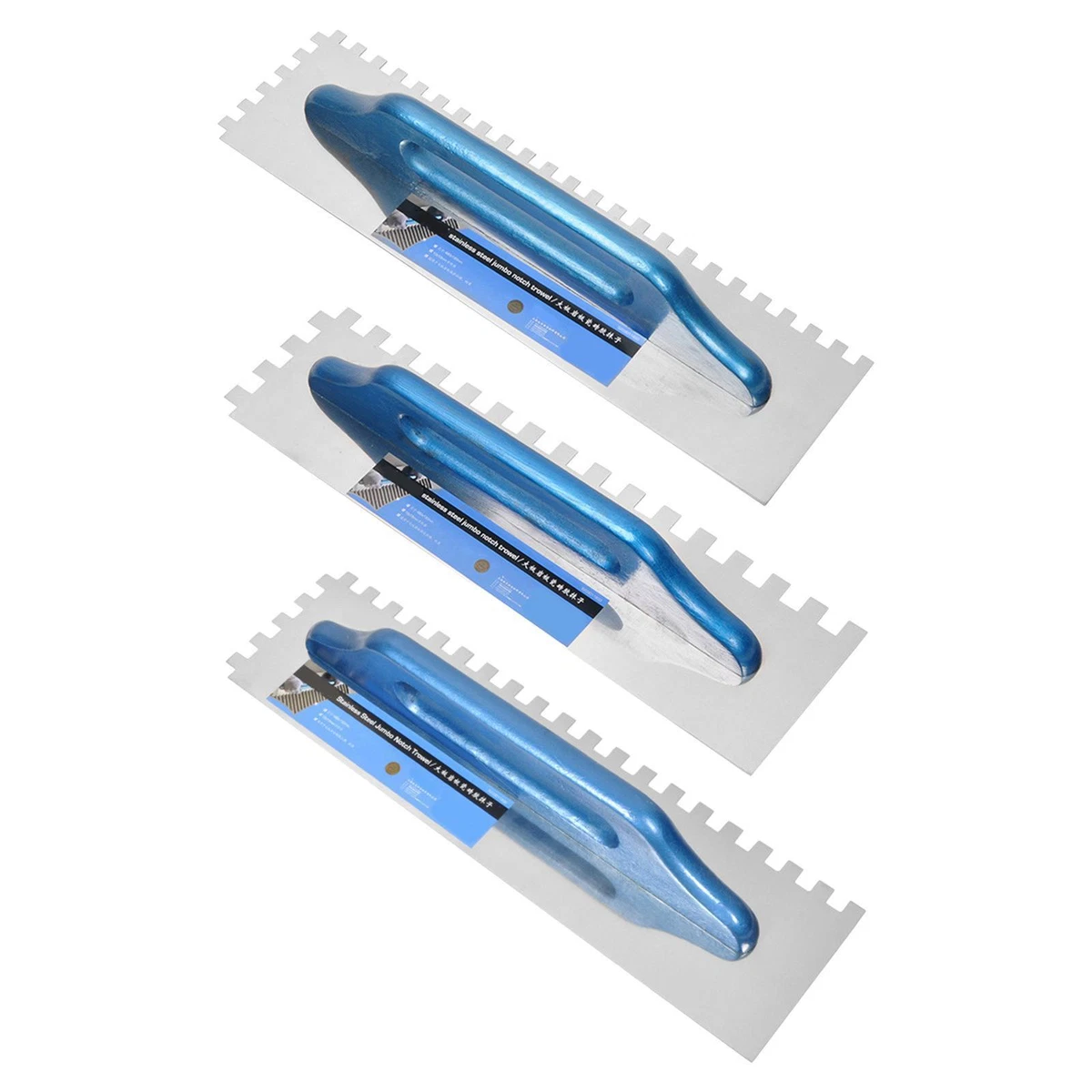 Stainless Steel Tooth Trowel Plaster Mix Groove Filling Trowel