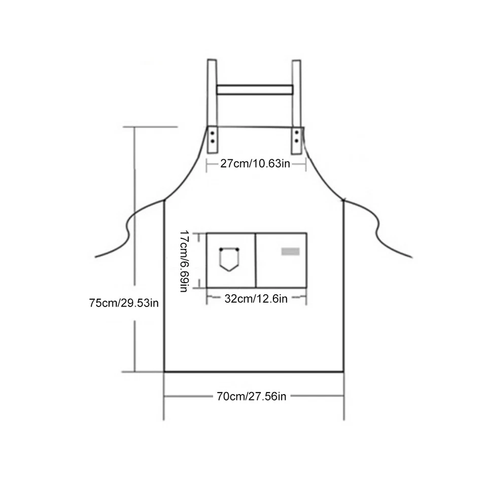 Unisex Adjustable Apron Cooking Kitchen Aprons With Pockets Waterproof Oil-Proof - Image 2 of 4