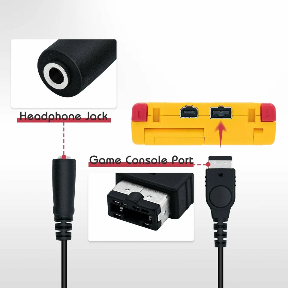 Game Boy Advance SP Cuffia Auricolare Jack Audio Cavo Adattatore AUX GBA Gameboy - Immagine 4 di 4