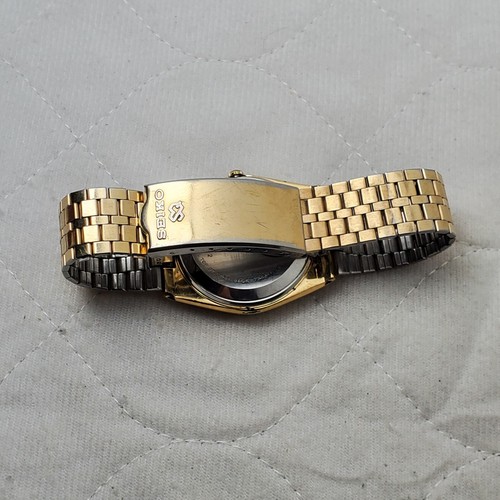 SELTENE VINTAGE SEIKO SQ 7546-8149 JAPAN QUARZ GOLDFARBENE HERREN UHR NEUE BATTERIE - Bild 7 von 11