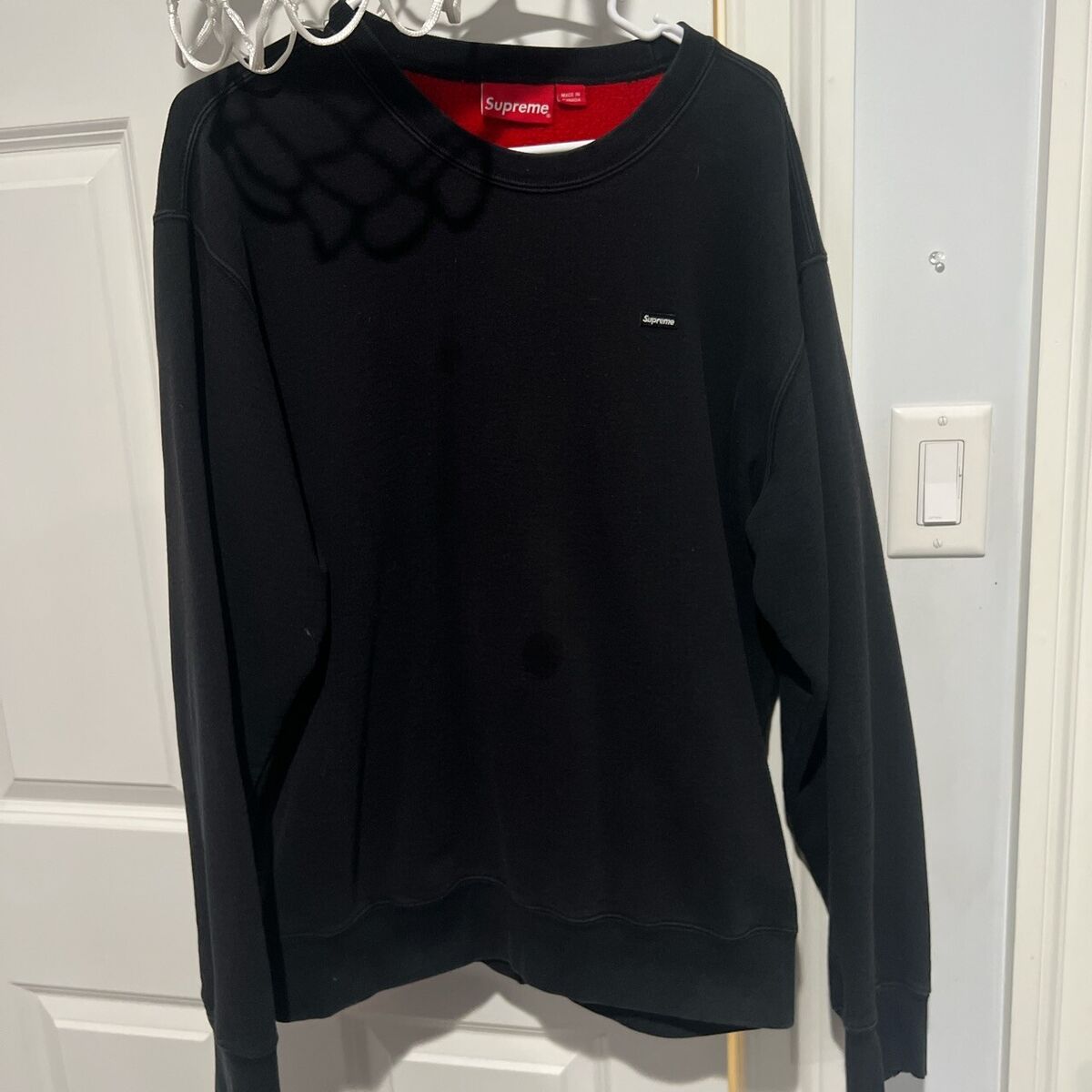 Supreme Mini Box Logo Contrast Crewneck Sweatshirt Black Size L