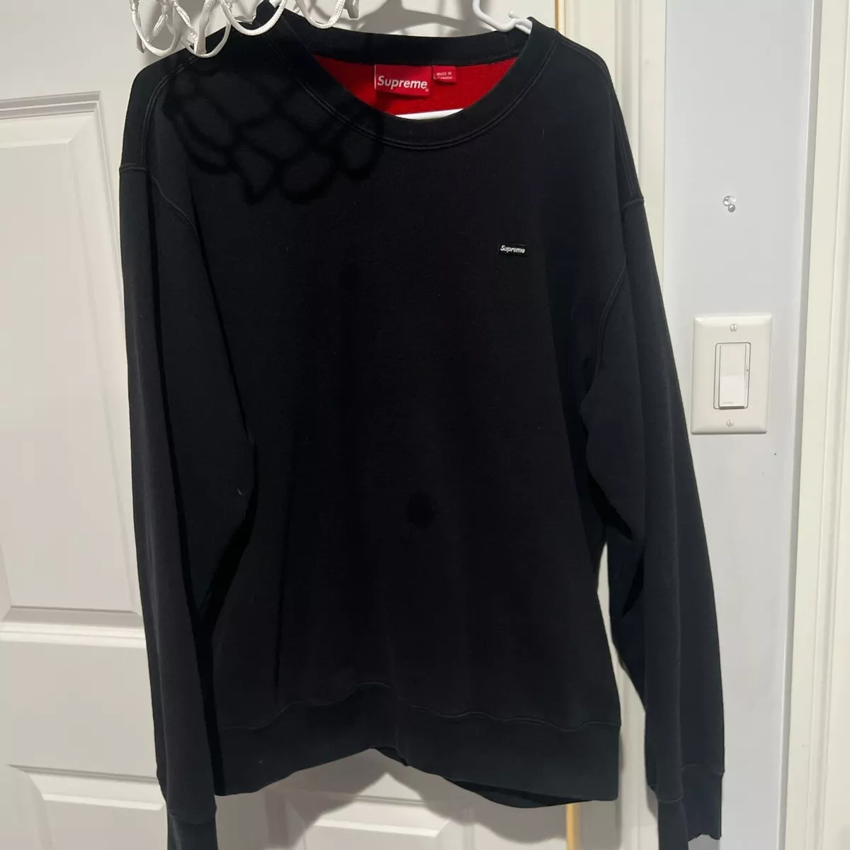 Supreme Mini Box Logo Contrast Crewneck Sweatshirt Black Size L