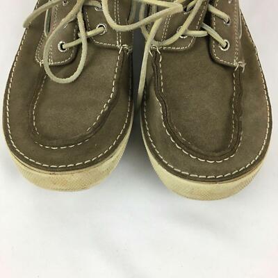 Sperry Topsider Brown Suede 3 Eye Moc Apron Toe Boat Shoes  display picture 2