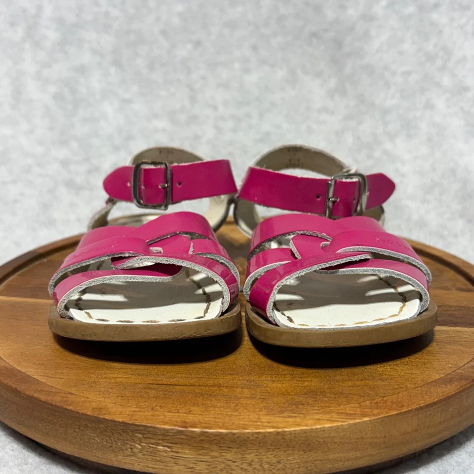 Salt Water Sandals Toddler 7 Pink Girls Leather Adjustable Buckle Straps Rubber - Image 3 of 4