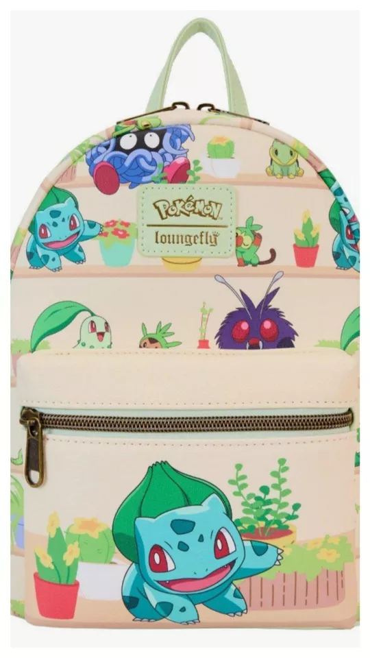 Loungefly Pokemon Plants Bulbasaur Mini Backpack & ID Cardholder Wallet Set NEW - Image 2 of 4