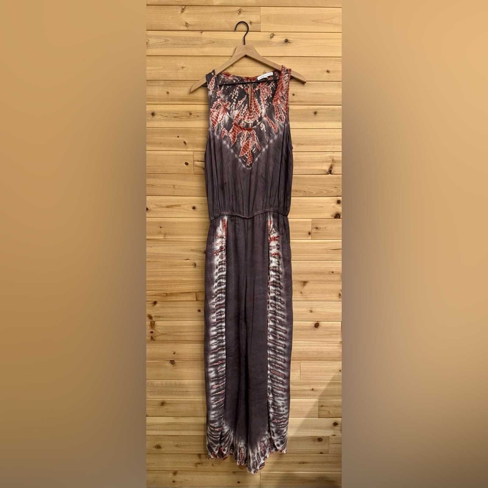 Young Fabulous & Broke Sz Large Payson Wide Leg Tie Dye Boho Split Leg Jumpsuit