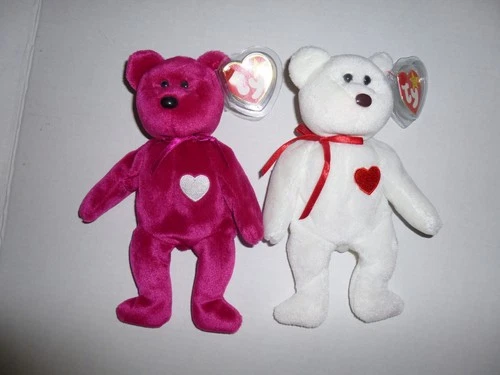 Ty Beanie Babies “Valentino” & “Valentina” Retired Vintage Valentine Set NWT