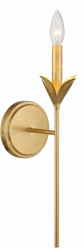 Elegant Antique Gold 1-Light Wall Sconce - Broche Design - Picture 5 of 11