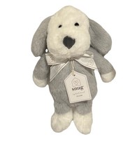 NWT Baby Snug Puppy Dog Lovey Gray/White 12  Plush Toddler Soft Stuffed Animal
