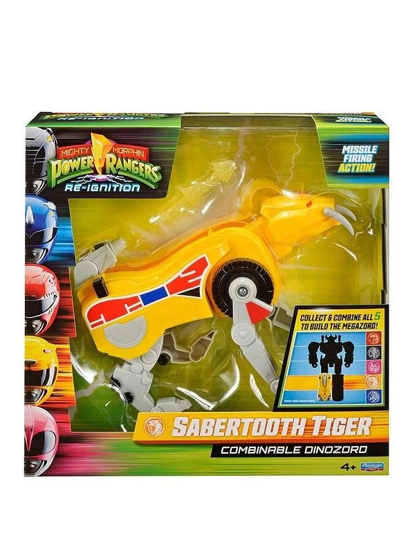 PLAYMATES TOYS Mighty Morphin Power Rangers Combinable Dinozord Reignition Sabertooth Tiger
