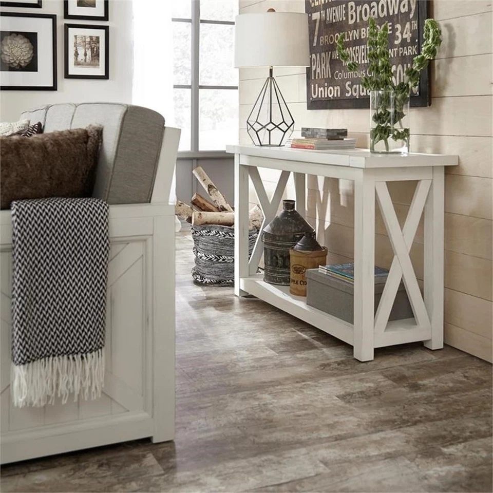 Homestyles Seaside Lodge Wood Console Table in Off White - Image 3 of 4